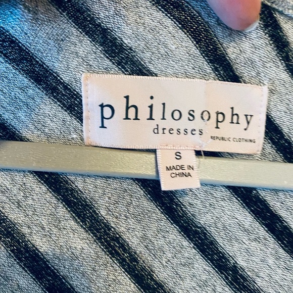 PHILOSOPHY Gray and Blue Woman’s Striped Dress - Picture 3 of 3